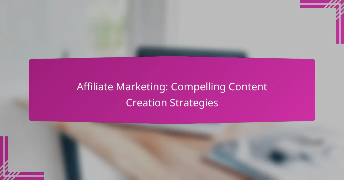 Affiliate Marketing: Compelling Content Creation Strategies