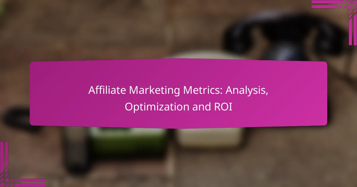 Affiliate Marketing Metrics: Analysis, Optimization and ROI