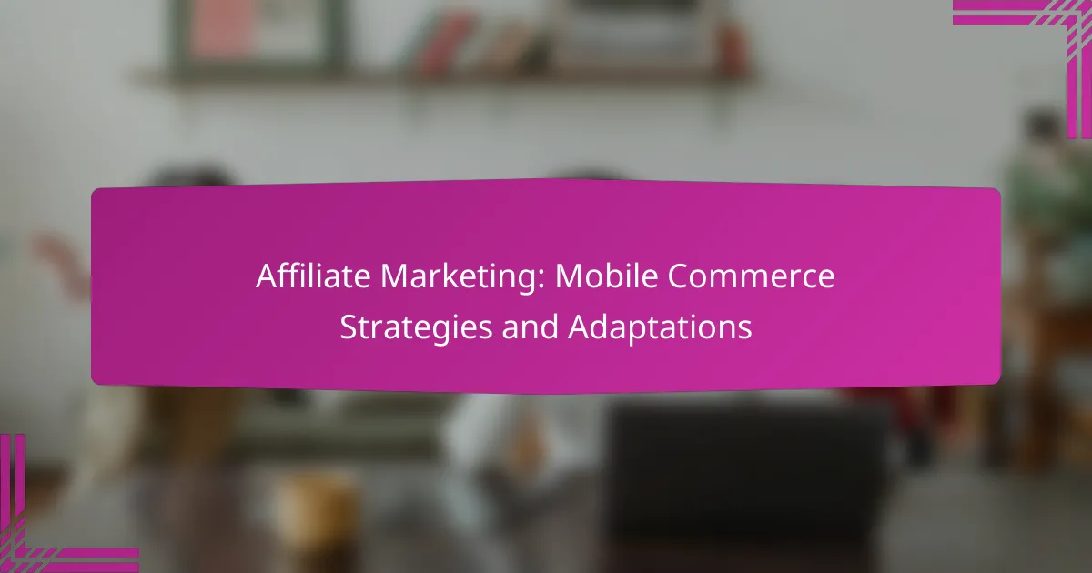 Affiliate Marketing: Mobile Commerce Strategies and Adaptations