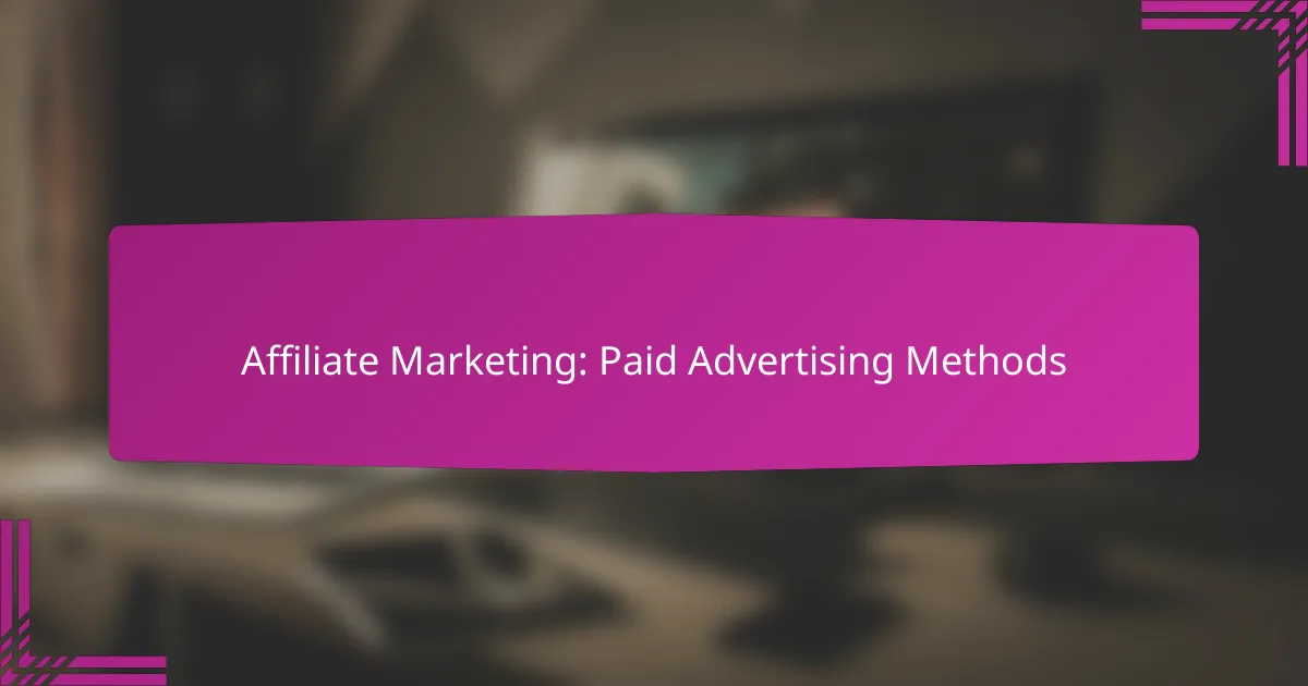 Affiliate Marketing: Paid Advertising Methods