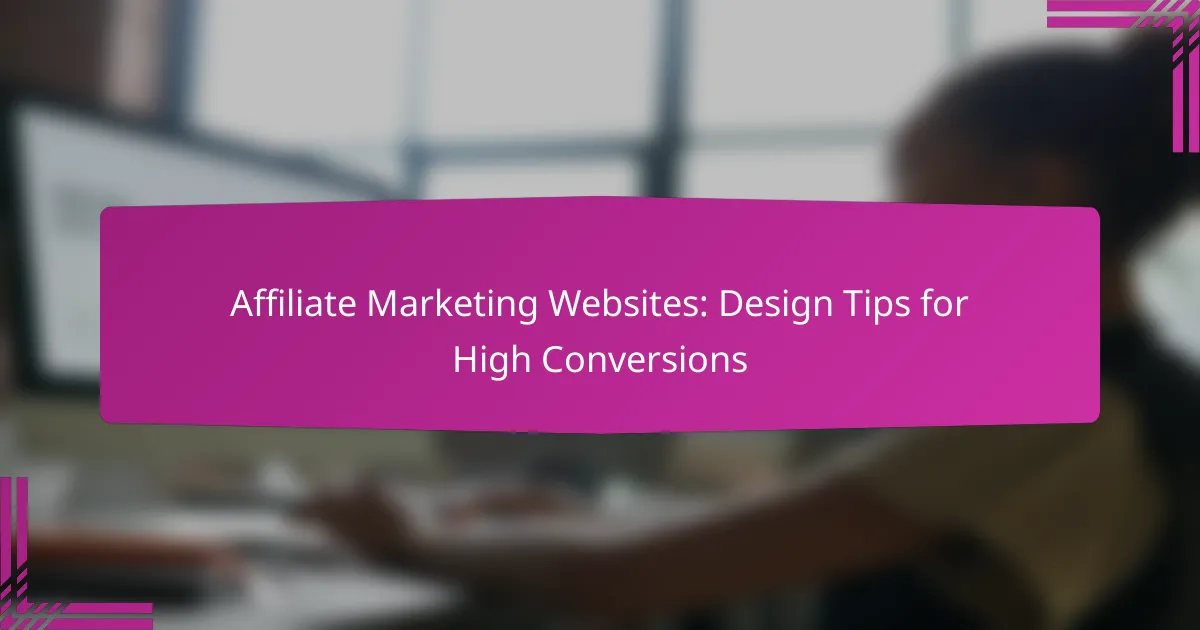 Affiliate Marketing Websites: Design Tips for High Conversions