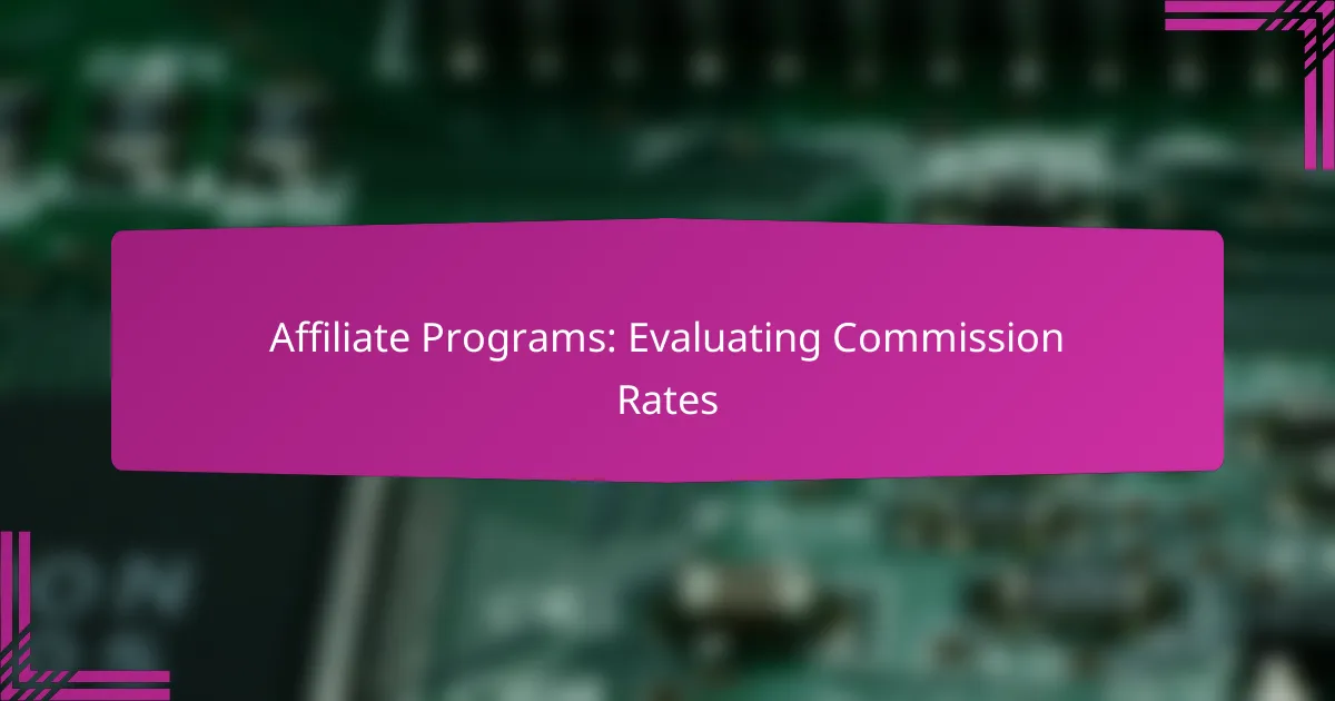 Affiliate Programs: Evaluating Commission Rates
