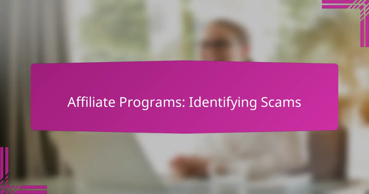 Affiliate Programs: Identifying Scams