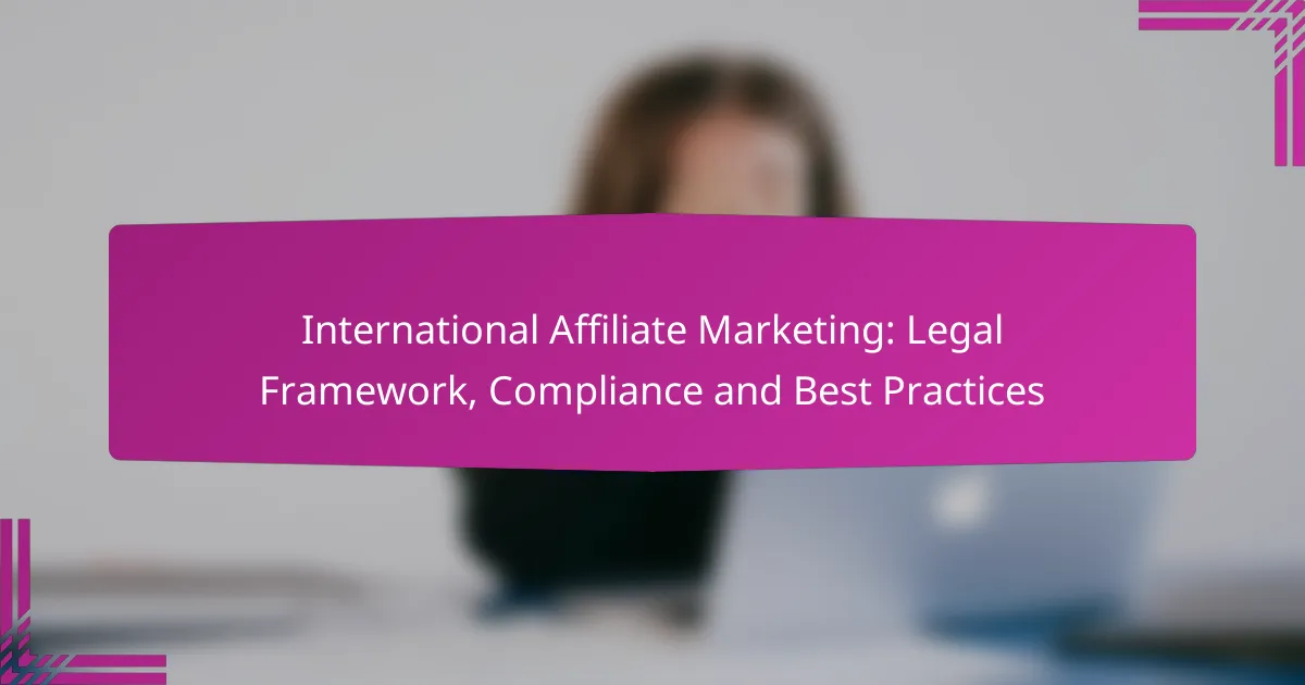 International Affiliate Marketing: Legal Framework, Compliance and Best Practices