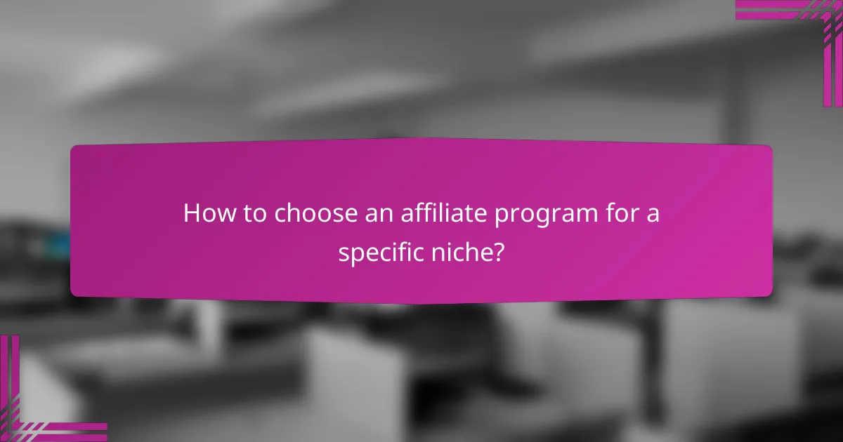 How to choose an affiliate program for a specific niche?