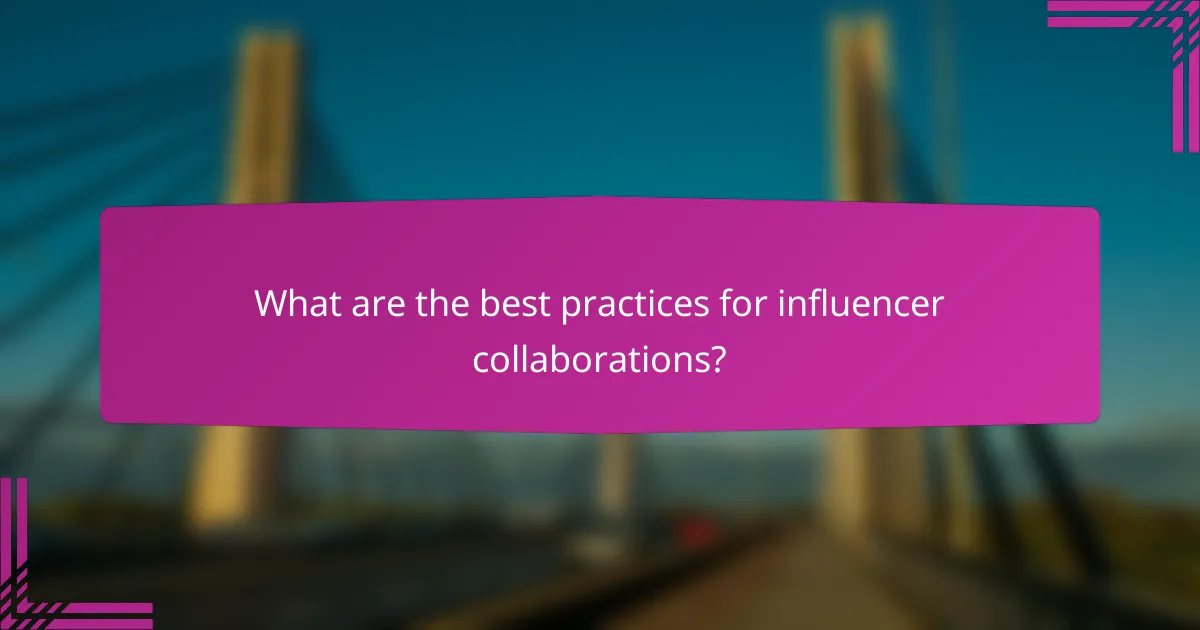 What are the best practices for influencer collaborations?