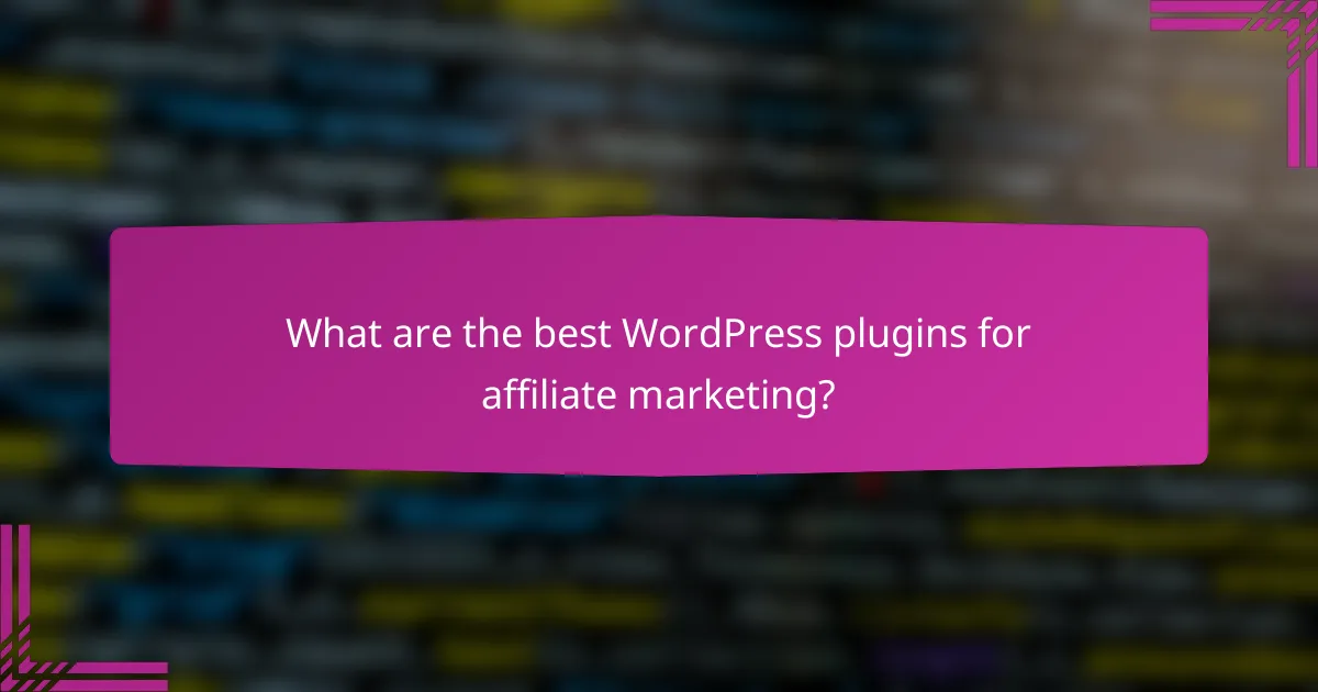 What are the best WordPress plugins for affiliate marketing?