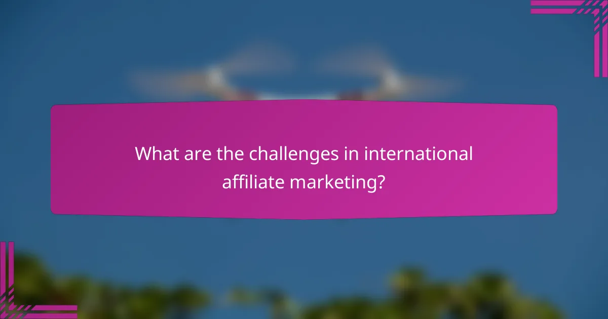 What are the challenges in international affiliate marketing?